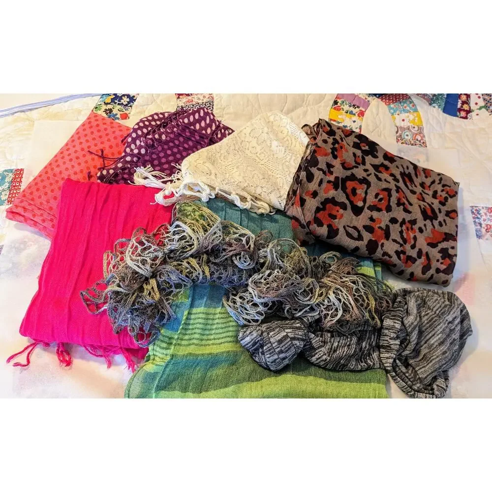 Scarf Lot of Eight Scarves